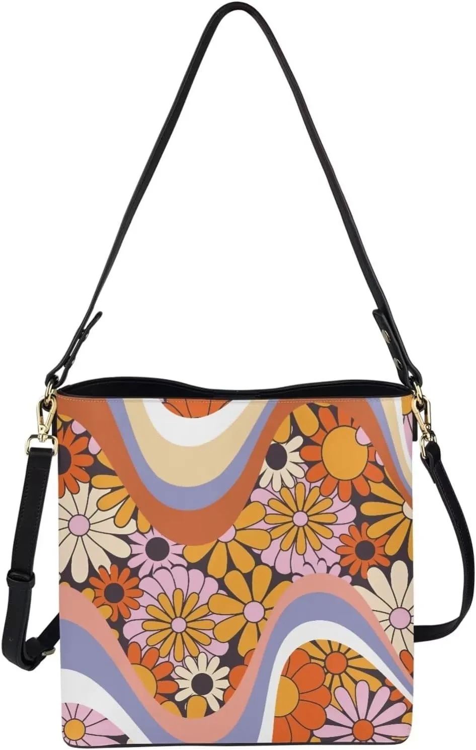 Coloranimal Women Cuties French Bulldog Leather Handbag Reusable Tote Bag