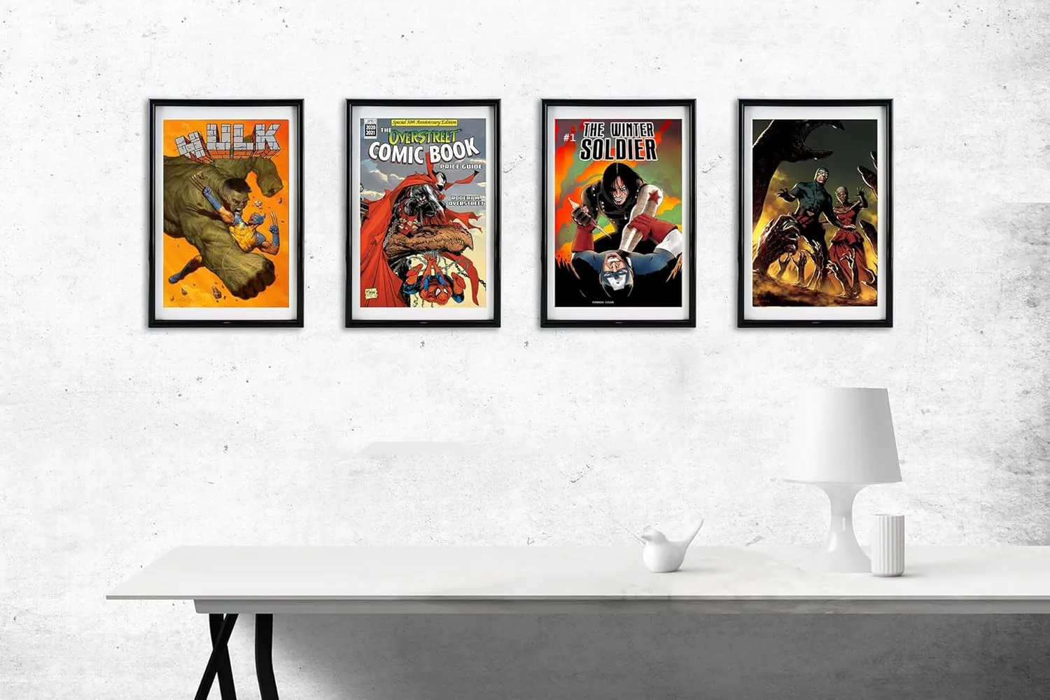 Comic Book Frame, 8 Pack, UV Protection,White Mat, Fits Current Comics up to 6 3/4" x 10 1/4", Fits with Comic Book Bags and Sleeves,Wall or Tabletop Display