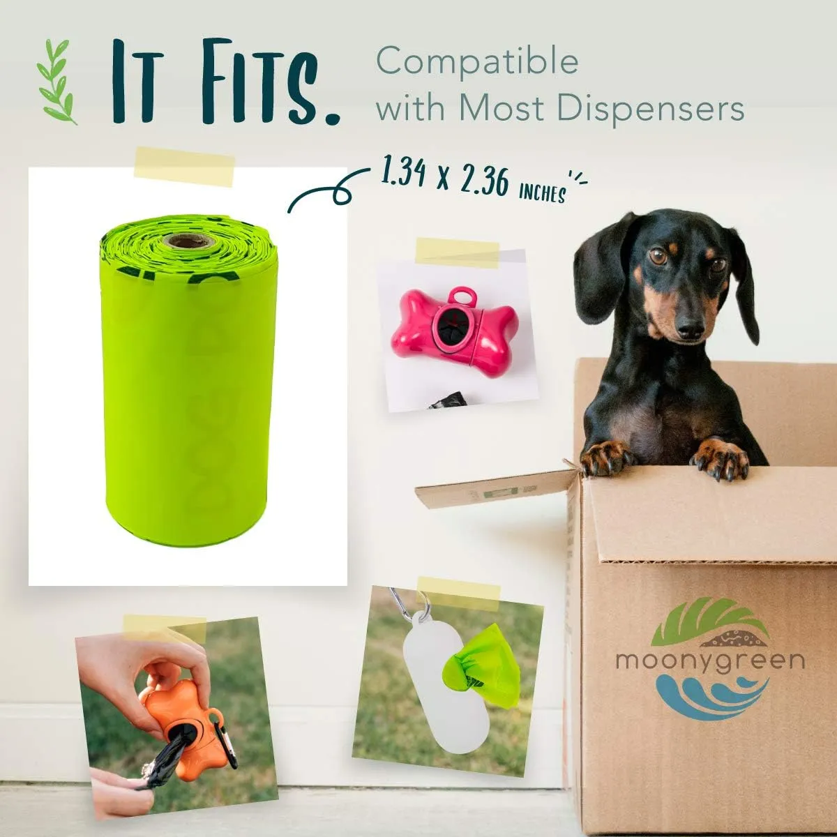 Compostable Dog Poop Bag Rolls, Doggie Poop Bags Bulk, Vegetable-Based Eco-Friendly Pet Waste Bags, Unscented, Extra Thick, Leak Proof, Size 9 x 13 Inches, Refills 240 Counts