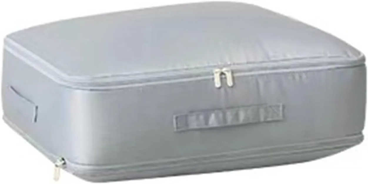 Compression Packing Bag Duvet Storage Bag Folding Large Capacity Expandable Storage Bag(Extreme Gray,L)
