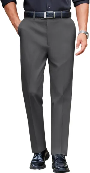 COOFANDY Mens Classic Casual Dress Pants Expandable Waist Suit Pant Slim Fit Flat Front Slacks