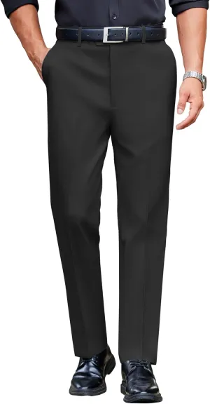 COOFANDY Mens Classic Casual Dress Pants Expandable Waist Suit Pant Slim Fit Flat Front Slacks