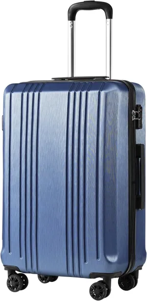 Coolife Luggage Suitcase PC ABS with TSA Lock Spinner Carry on Hardshell Lightweight 20in 24in 28in(ice blue, L(28IN))