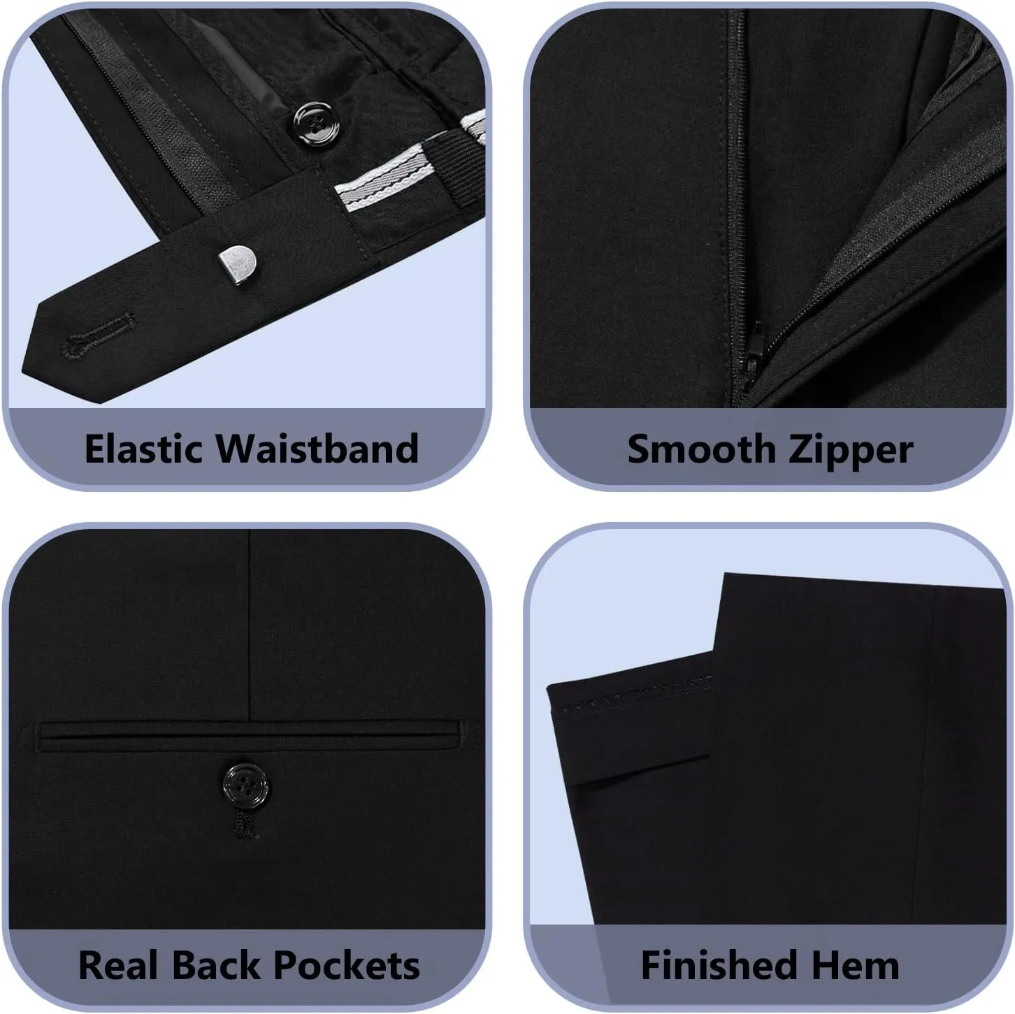 Cooper & Nelson Men's Suit Slim Fit, 3 Piece Suits for Men, One Button Solid Jacket Vest Pants with Tie, Tuxedo Set