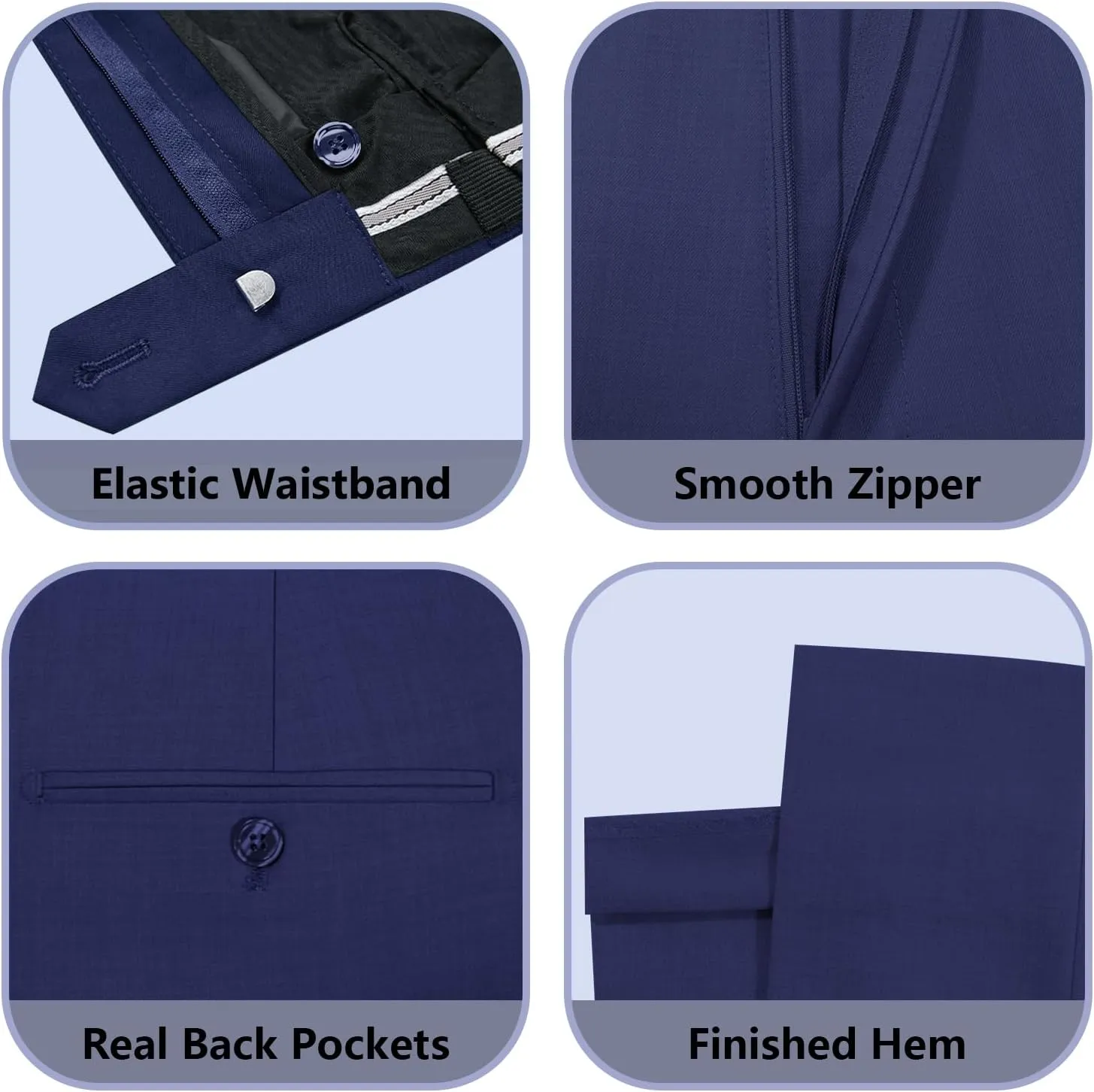 Cooper & Nelson Men's Suit Slim Fit, 3 Piece Suits for Men, One Button Solid Jacket Vest Pants with Tie, Tuxedo Set