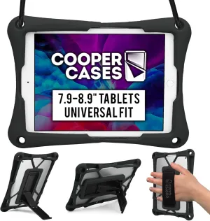 Cooper Trooper Rugged Case for 7.9, 8, 8.4, 8.7, 8.9" Tablets | Tough Bumper Protective Shock Proof Kids Holder Carrying Cover Bag, Stand, Strap