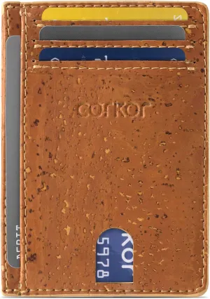 Cork Front Pocket Wallet – Cork Wallet - Vegan Leather – Cruelty Free - Eco Friendly - Black