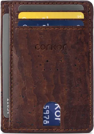Cork Front Pocket Wallet – Cork Wallet - Vegan Leather – Cruelty Free - Eco Friendly - Black