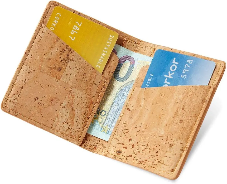 Cork RFID Slim Wallet – Men’s Wallet - RFID Blocking - Vegan Leather – Cruelty Free – Eco Friendly - Brown