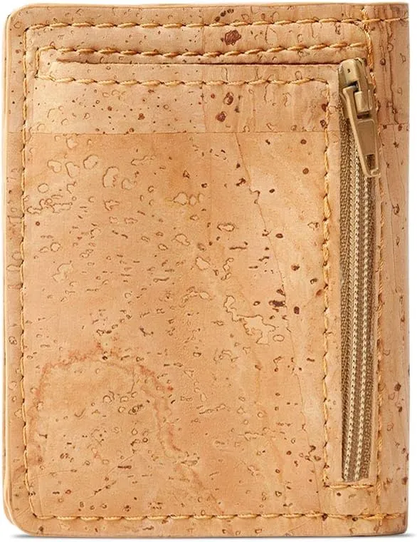 Cork RFID Slim Wallet – Men’s Wallet - RFID Blocking - Vegan Leather – Cruelty Free – Eco Friendly - Brown