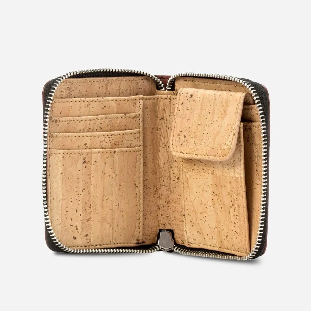 Cork RFID Square Wallet – Women’s Wallet - RFID Blocking - Vegan Leather – Cruelty Free – Eco Friendly - Black
