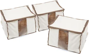 Covermates Keepsakes – Canvas Storage Bag - Premium Canvas - Carrying Handles -Dual Zipper Pulls - Indoor Storage, Natural