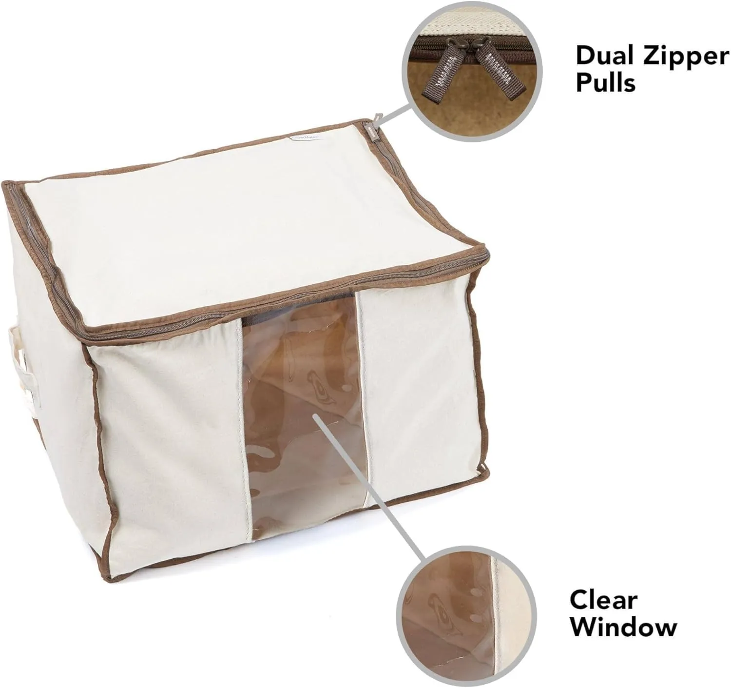 Covermates Keepsakes – Canvas Storage Bag - Premium Canvas - Carrying Handles -Dual Zipper Pulls - Indoor Storage, Natural