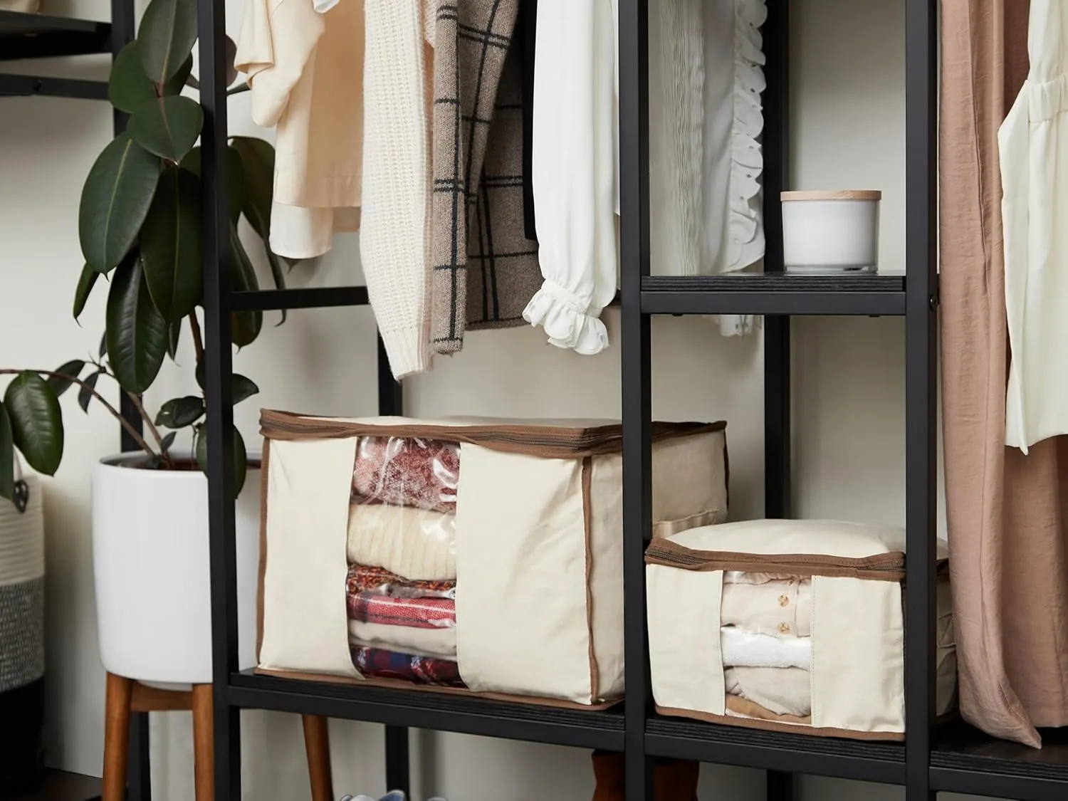 Covermates Keepsakes – Canvas Storage Bag - Premium Canvas - Carrying Handles -Dual Zipper Pulls - Indoor Storage, Natural