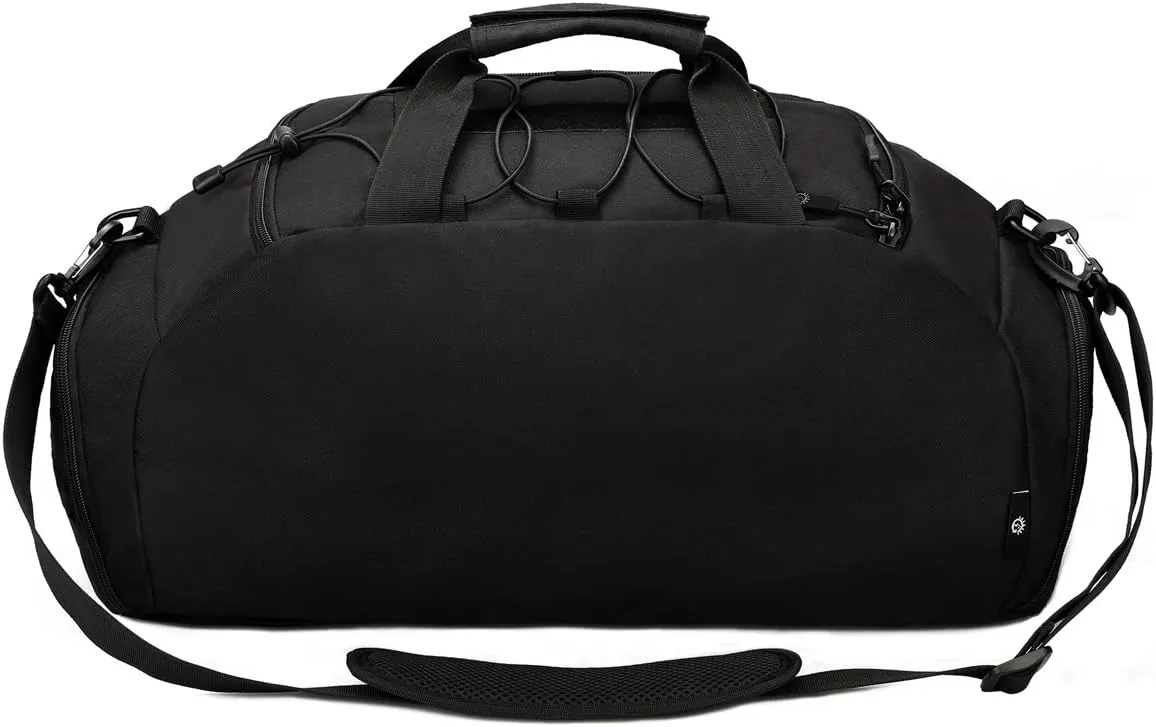 CREATOR Sports Duffel Bag for Men Women Tactical Duffle Backpack 35L Gym Bag with Shoe Compartment Travel Backpack Luggage (Black)