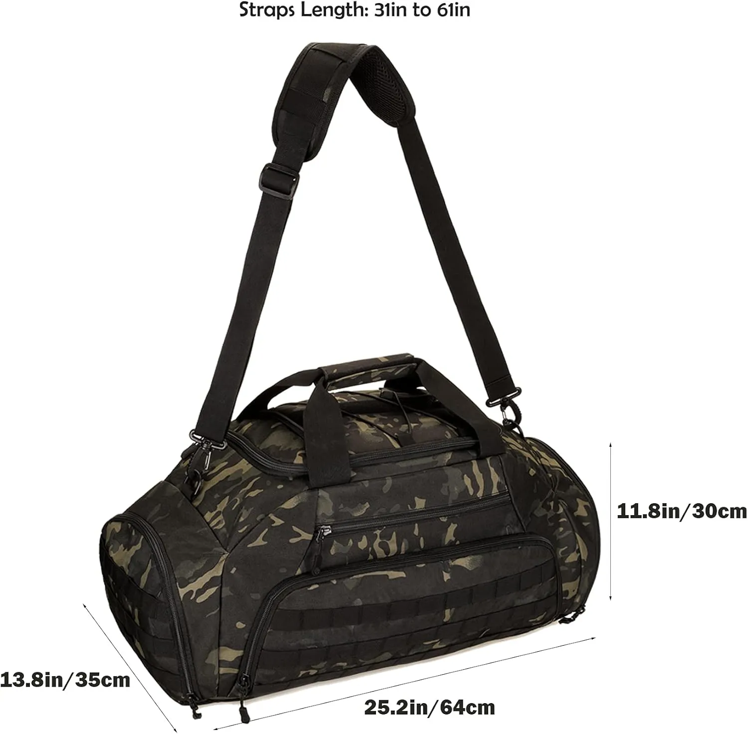 CREATOR Sports Duffel Bag for Men Women Tactical Duffle Backpack Gym Bag with Shoe Compartment Travel Backpack Luggage 45L