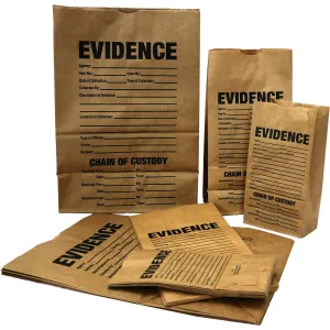 Crime Scene Paper Evidence Bags - Five Bags of Each Size - Small/Medium/Large - Heavy Duty (Sample Pack of 15)