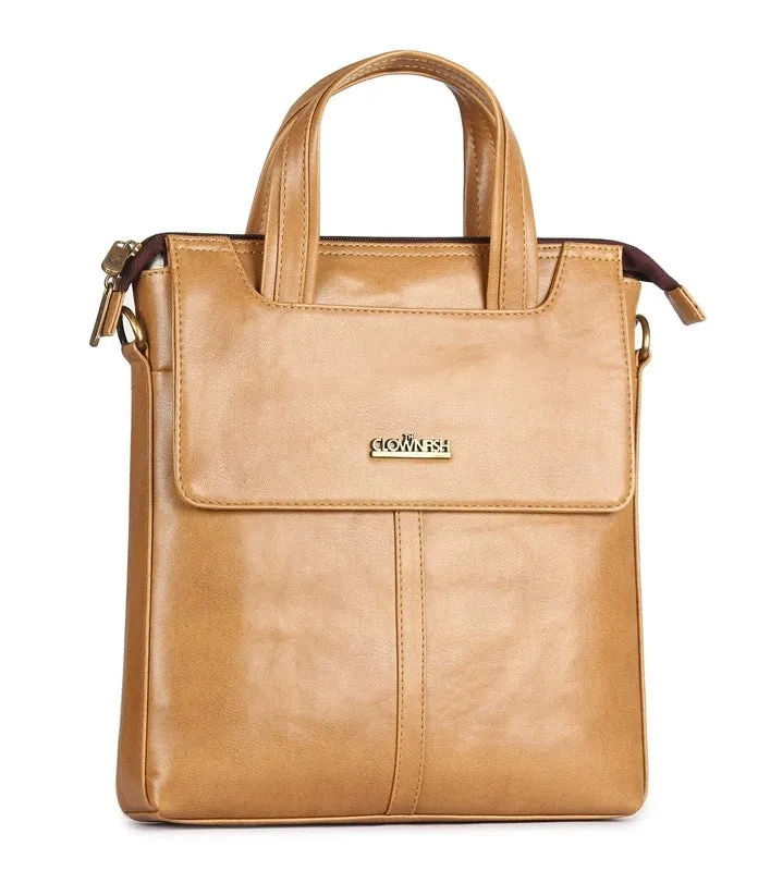 Cross Body Messenger Bag - Durable Faux Leather | 1 Unit | Beige