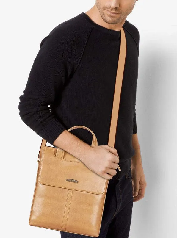 Cross Body Messenger Bag - Durable Faux Leather | 1 Unit | Beige