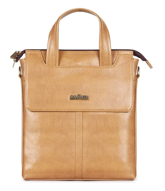 Cross Body Messenger Bag - Durable Faux Leather | 1 Unit | Beige