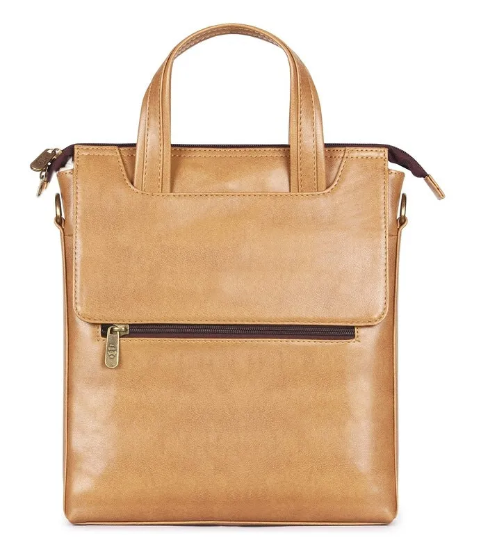 Cross Body Messenger Bag - Durable Faux Leather | 1 Unit | Beige