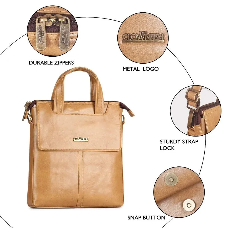 Cross Body Messenger Bag - Durable Faux Leather | 1 Unit | Beige