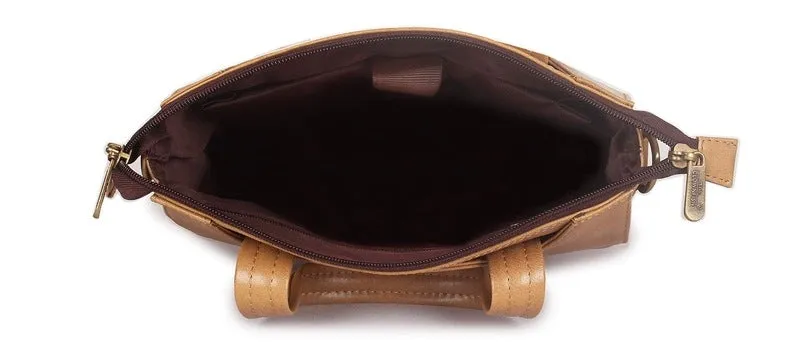 Cross Body Messenger Bag - Durable Faux Leather | 1 Unit | Beige