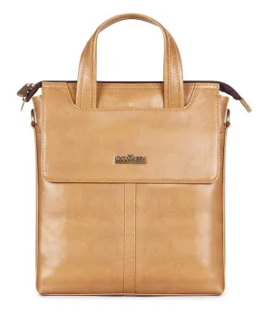 Cross Body Messenger Bag - Durable Faux Leather | 1 Unit | Beige