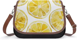Crossbody Bags for Women Shoulder Bag Leather Handbag Lemon Slice Pattern Messenger Bag Office Work Bags