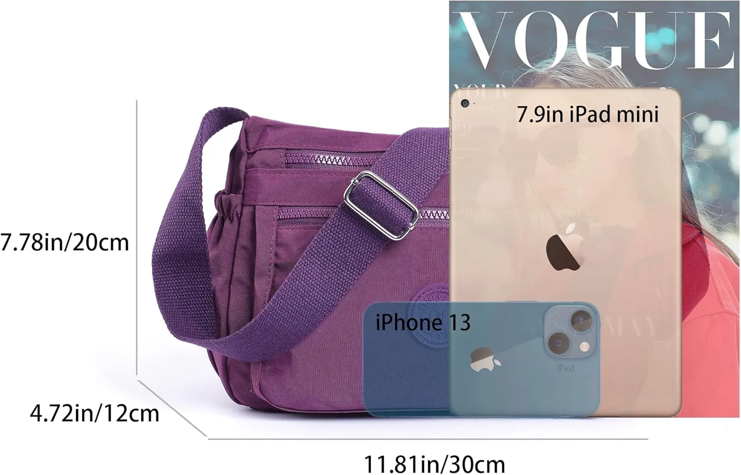 Crossbody Bags for Women Waterproof Tote Bag Casual Nylon Purse Handbag RFID Lightweight Messenger Bag