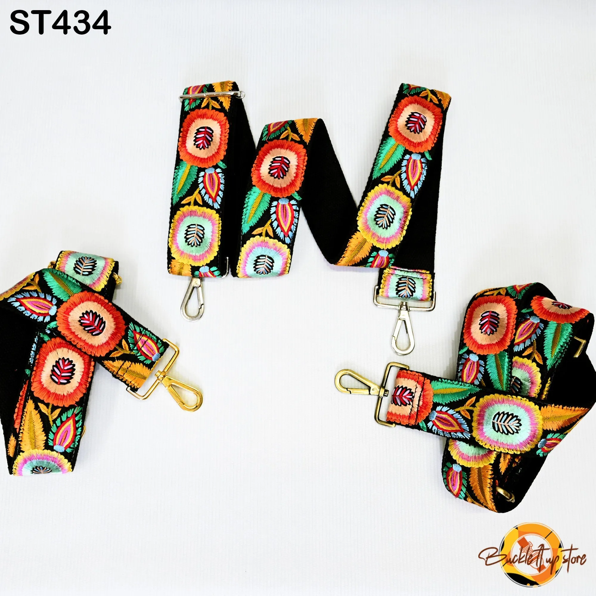 Crossbody Boho Sling Bag Strap for Purses Embroidery Adjustable Guitar Strap Replacement Handbag Strap Gift Friend Embroidered Camera Strap