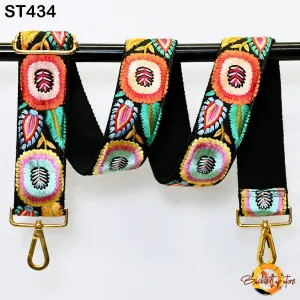 Crossbody Boho Sling Bag Strap for Purses Embroidery Adjustable Guitar Strap Replacement Handbag Strap Gift Friend Embroidered Camera Strap