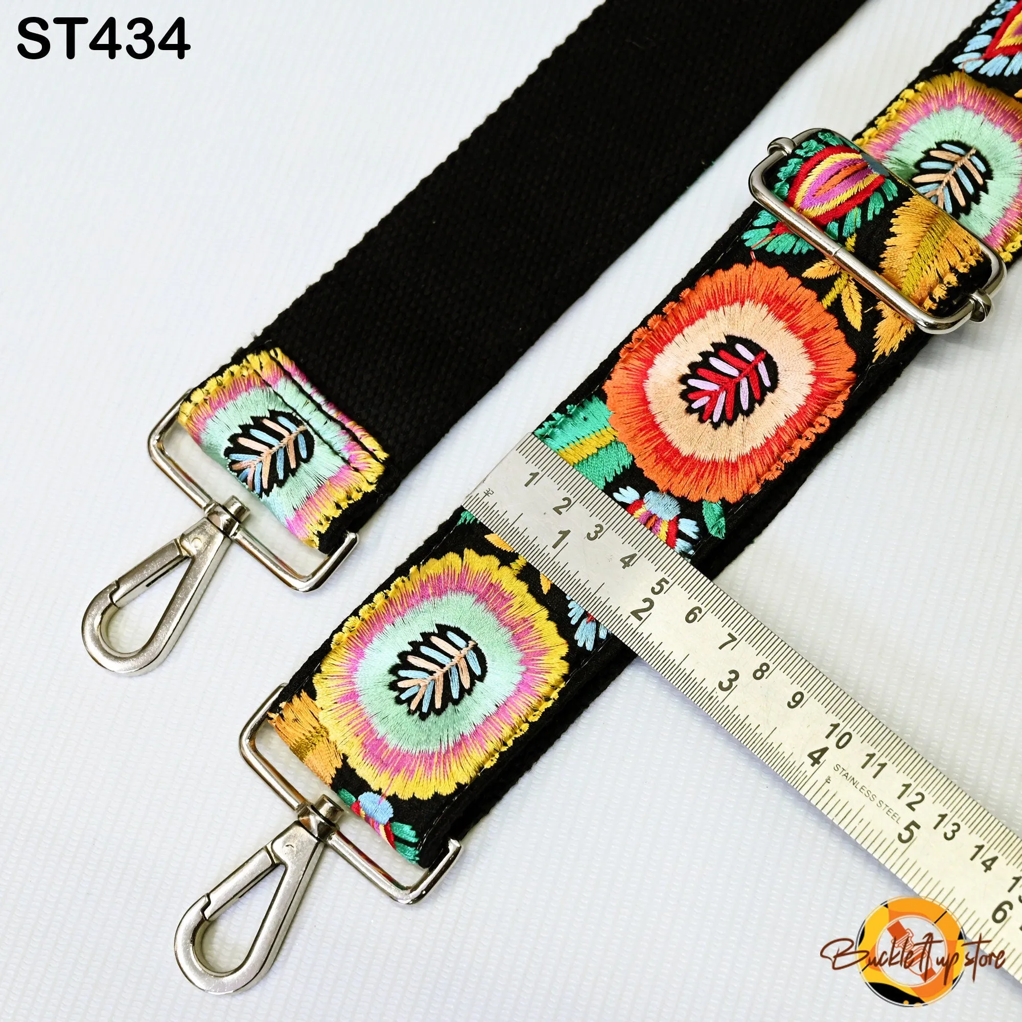 Crossbody Boho Sling Bag Strap for Purses Embroidery Adjustable Guitar Strap Replacement Handbag Strap Gift Friend Embroidered Camera Strap