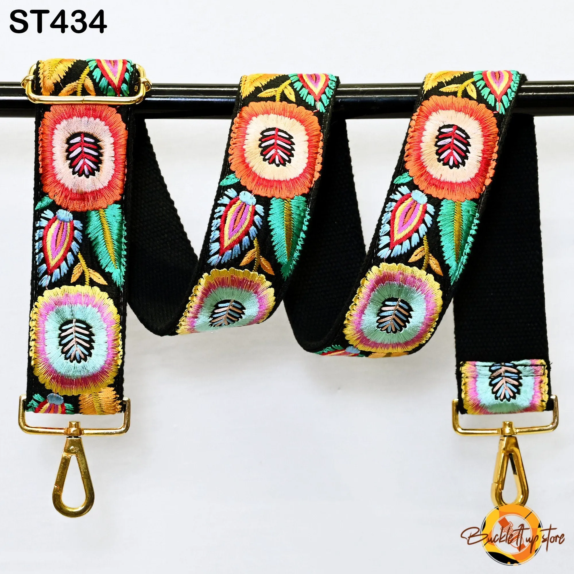 Crossbody Boho Sling Bag Strap for Purses Embroidery Adjustable Guitar Strap Replacement Handbag Strap Gift Friend Embroidered Camera Strap