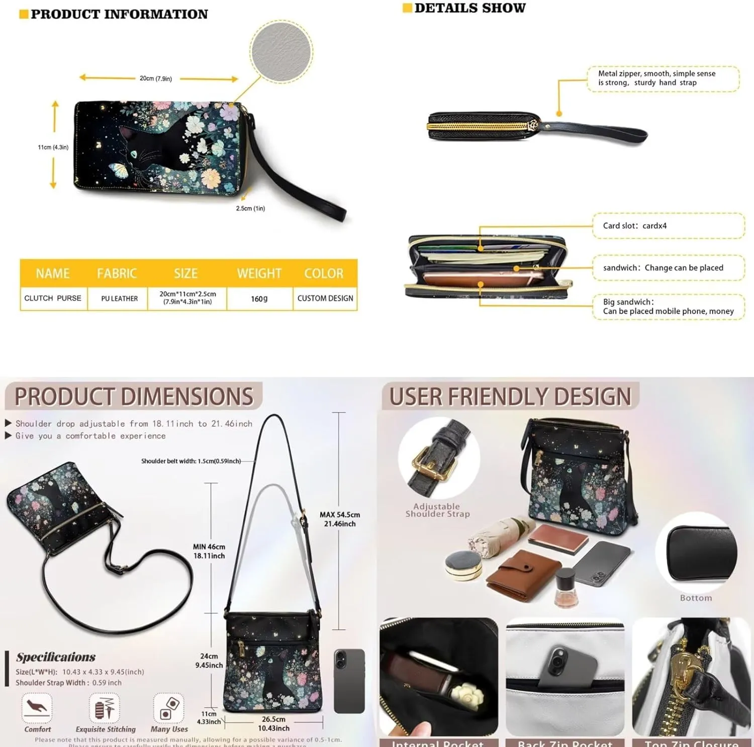 Crossbody Purses 2Pcs, Fashion Crossbody Messenger Bags with a Small Wallet Portable Easy to Carry for Travel
