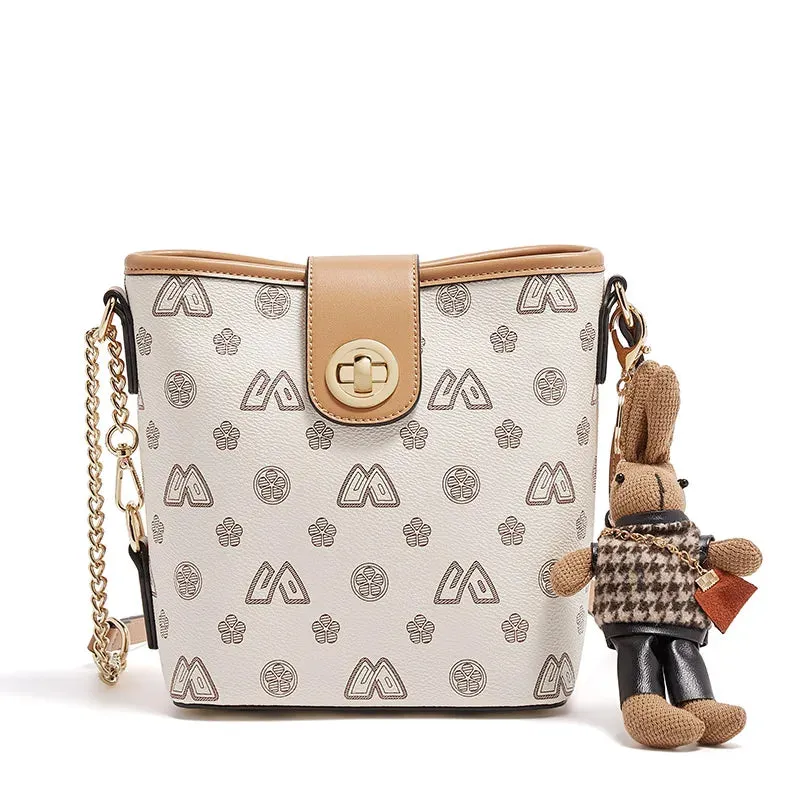 Crossbody Shoulder Bags Small Bucket Bag Fashion  High Quality  with Pendant Purse