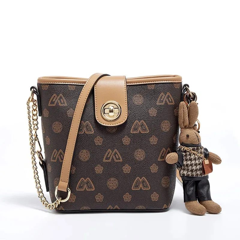 Crossbody Shoulder Bags Small Bucket Bag Fashion  High Quality  with Pendant Purse