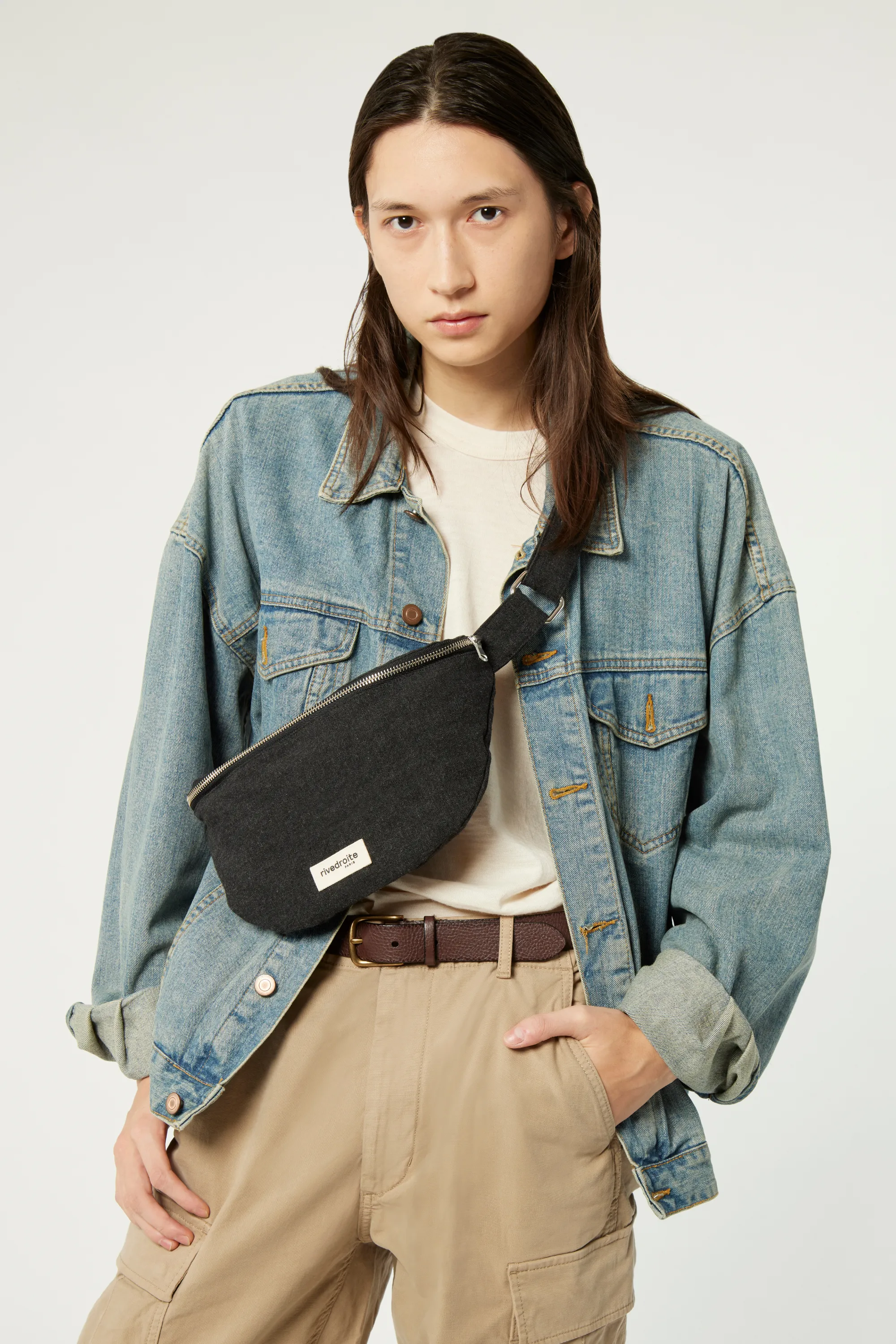 Custine the waist bag - Recycled cotton Black
