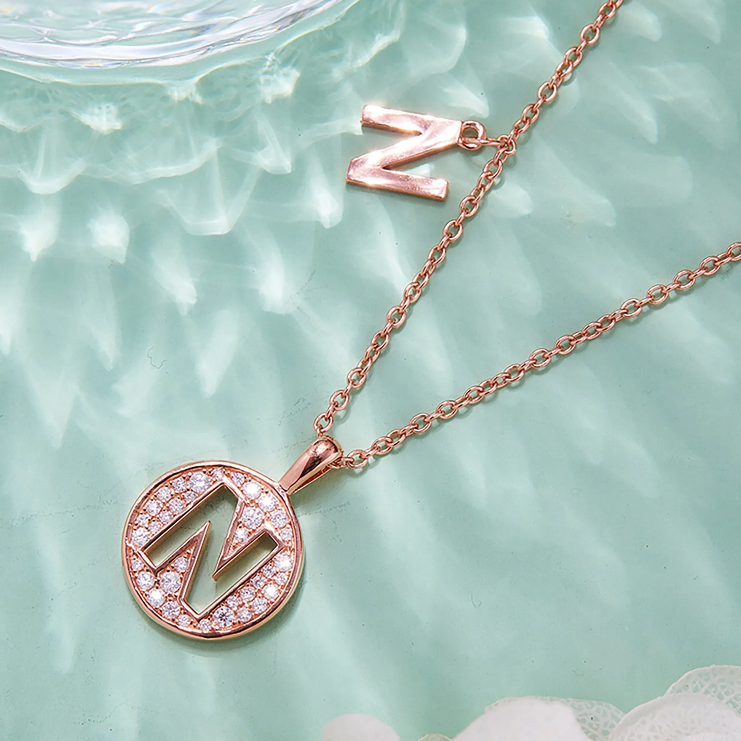 Customized "N" Letter Moissanite Diamond Necklace
