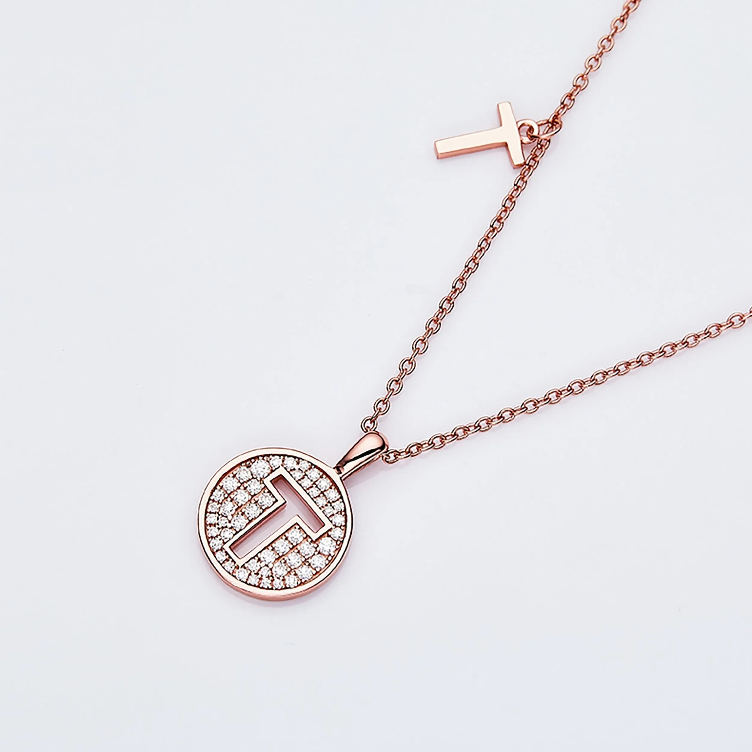 Customized "T" Letter Moissanite Diamond Necklace