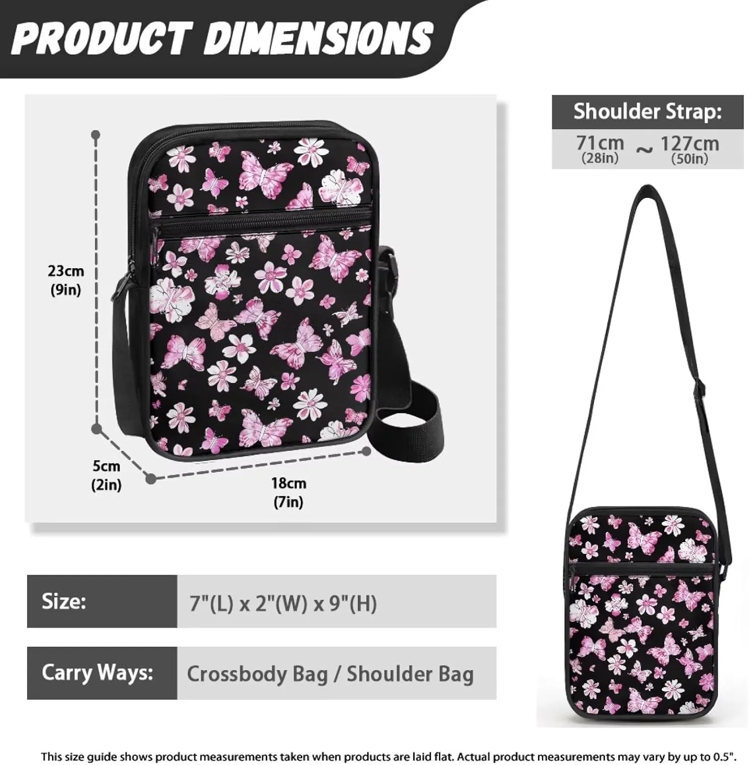 Cute Crossbody Messenger Bags Sling Purses for Women Trendy with Zipper