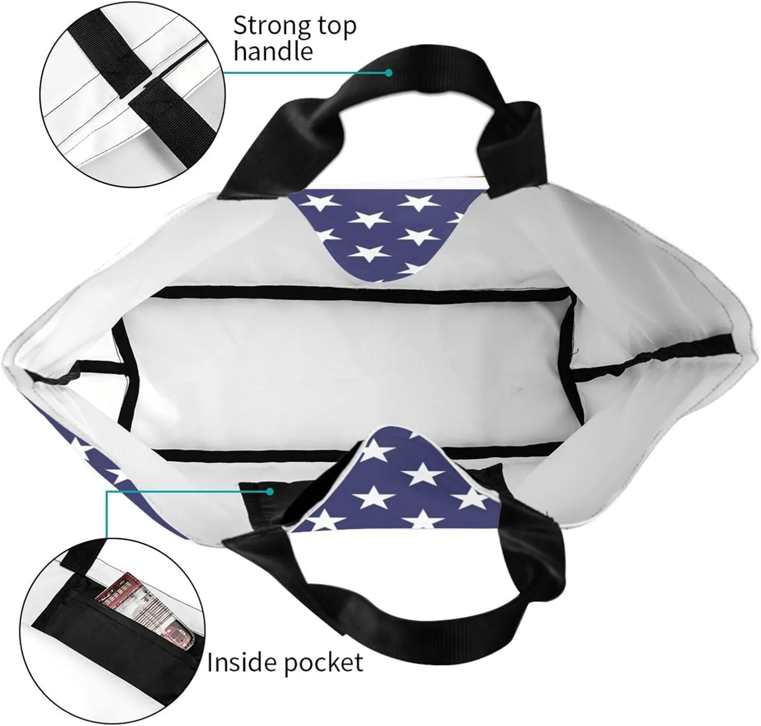 Cute Flag Tote Bag For Women Men Gifts Large Reusable Shopping Bags for Beach, Travel,Gym,Yoga