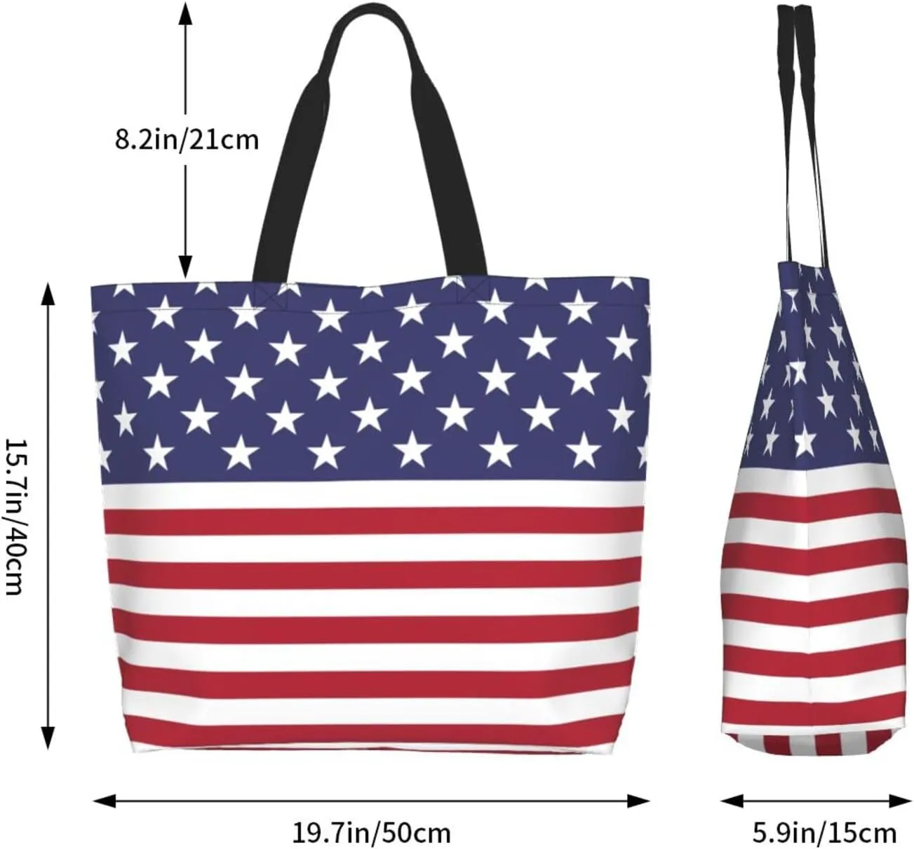 Cute Flag Tote Bag For Women Men Gifts Large Reusable Shopping Bags for Beach, Travel,Gym,Yoga