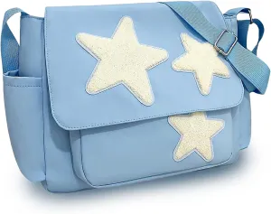 Cute Messenger Bag, Aesthetic Crossbody Bag, Y2K Star Grunge Bag Emo Shoulder Tote Purse for Women