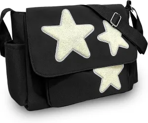 Cute Messenger Bag, Aesthetic Crossbody Bag, Y2K Star Grunge Bag Emo Shoulder Tote Purse for Women