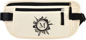 DAITET Personalized Initial Money Belt,RFID Blocking Travel Secure Bag,Monogrammed Gift for Women, Mom and Travel enthusiasts(M)