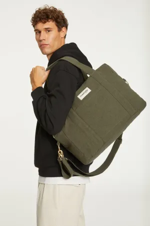 Darcy the anti diaper bag - Recycled cotton Military Green