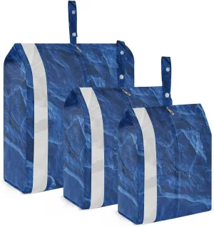 Dark Royal Blue Slate Slab 3 Set Travel Packing Cubes For Suitcases, Foldable, Garment Bag Closet Storage, Luggage Space Saver, Organizadores De Maletas Para