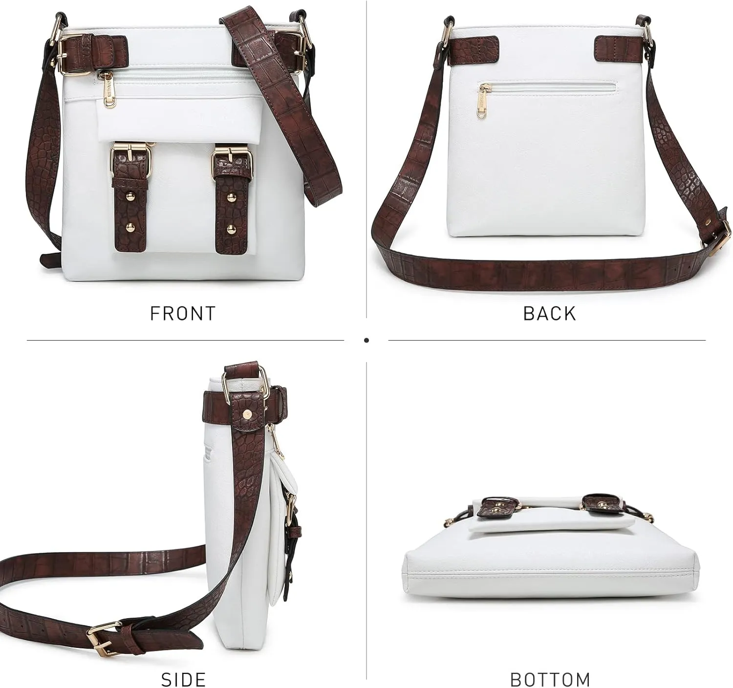 Dasein Women Lightweight Crossbody Bags Soft Vegan Leather Messenger Bag Shoulder Bag Travel Purse
