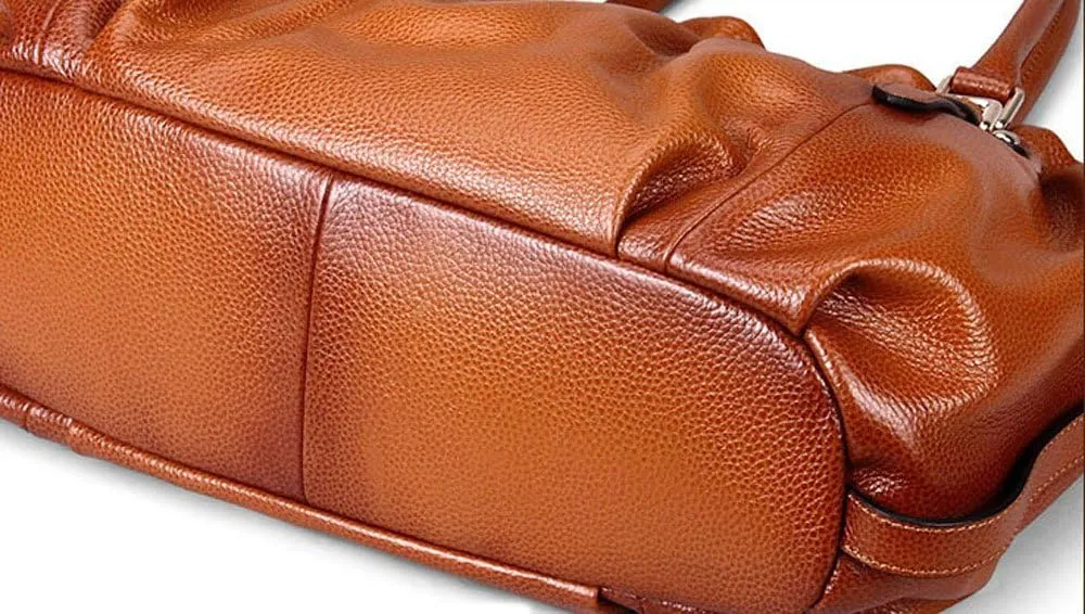 Deerskin Cervo Leather Pleated Shoulder Bag Messenger Bag
